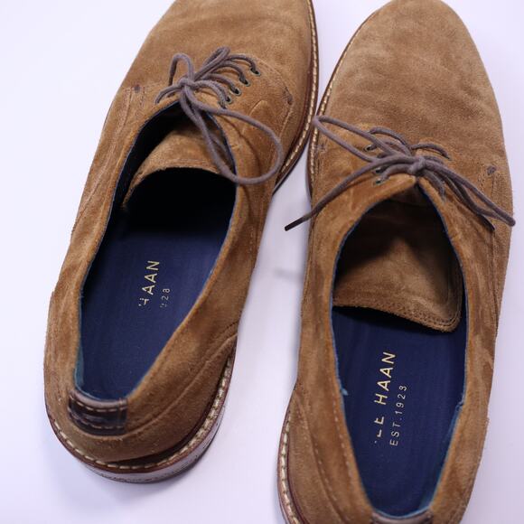COLE HAAN Adams Grand Plain Oxfords Suede Brown Leather Lace Up Men\'s 11M main image 6